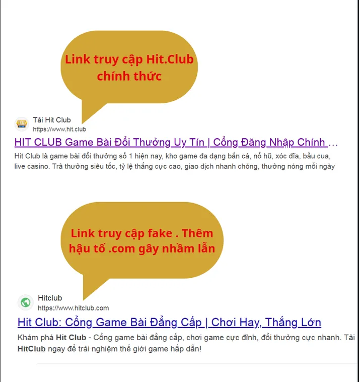 Đừng Nhầm Lẫn Đây Mới Là Nhà Cái HitClub Chính Thức 3 Đường dẫn nội bộ trên Hit.Club thật dẫn thẳng tới các trang chuẩn, còn trên trang giả Hit.Club dẫn sang tên miền lạ.